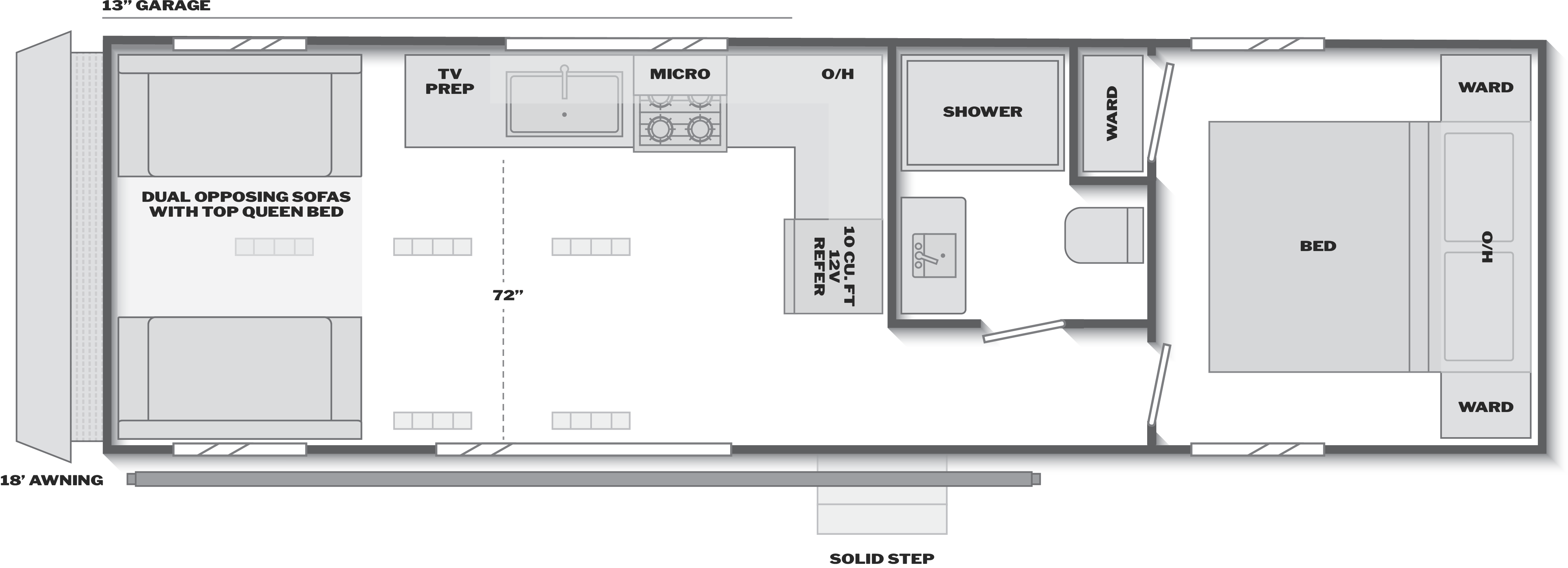 Floorplan of RV model 2813