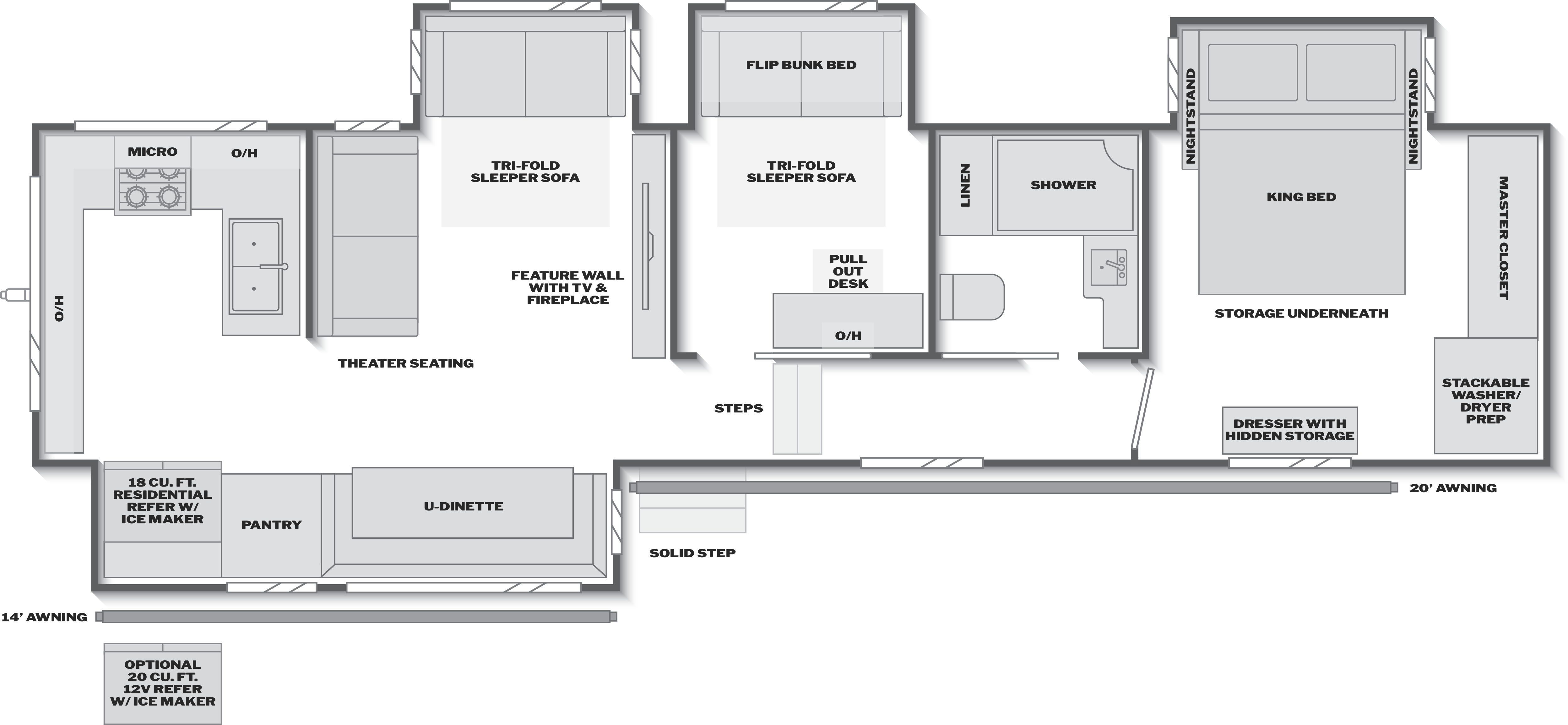Floorplan of RV model 379MB