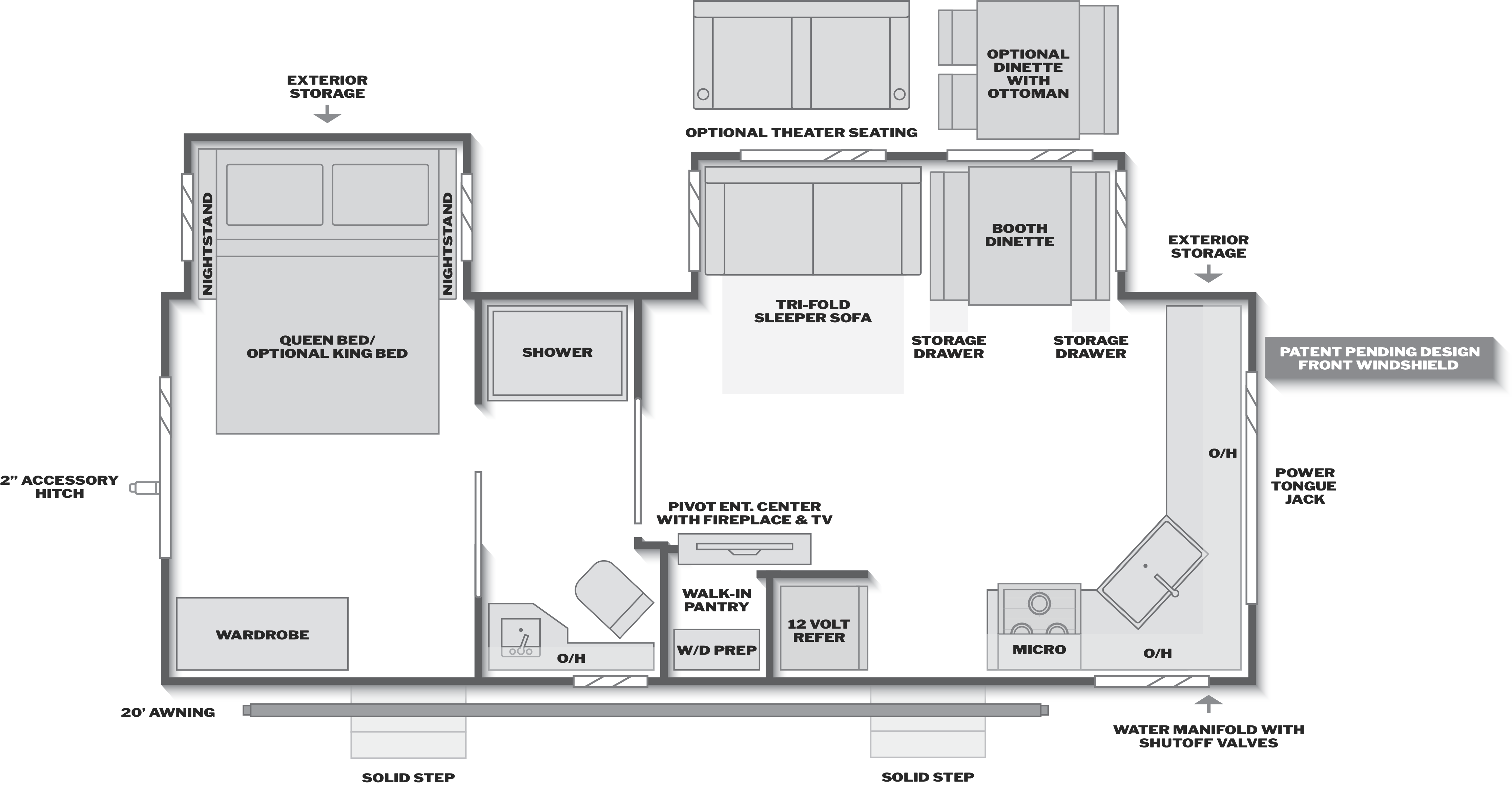 Floorplan of RV model 25FKD