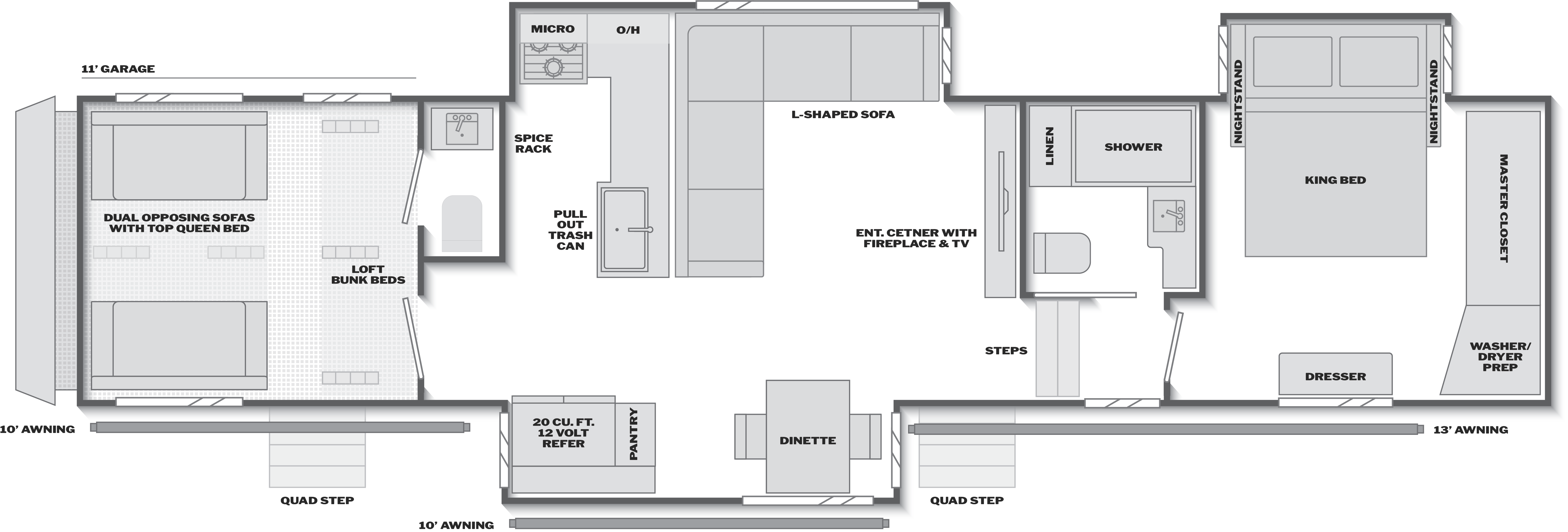 Floorplan of RV model 380