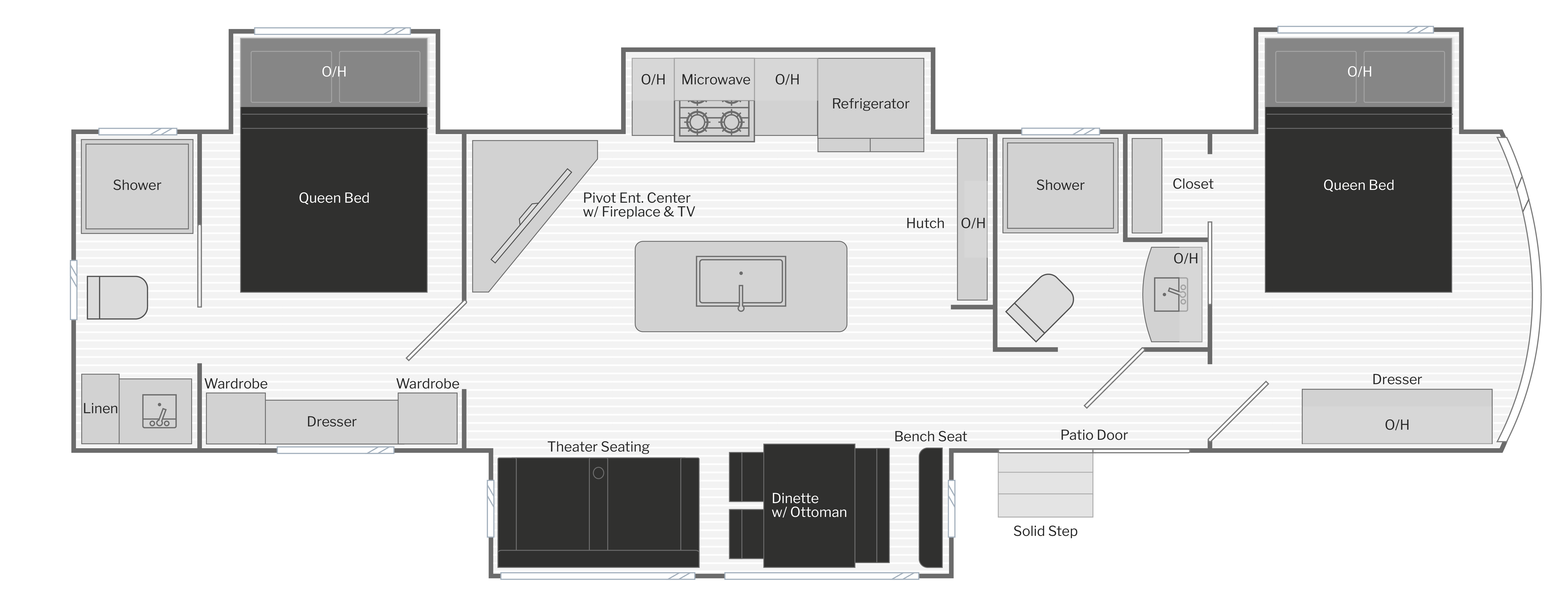 Floorplan of RV model 378DBB