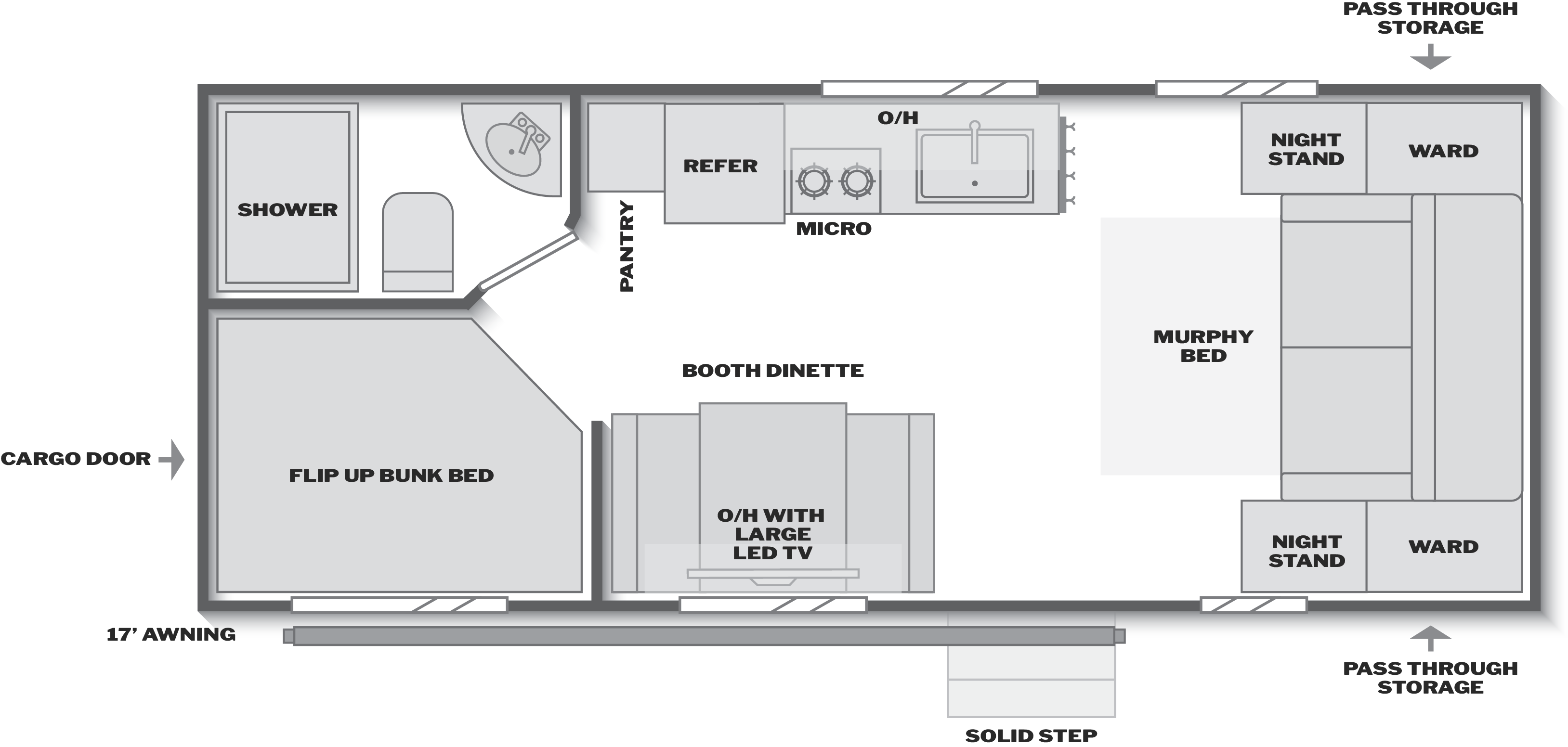 Floorplan of RV model 21BHC