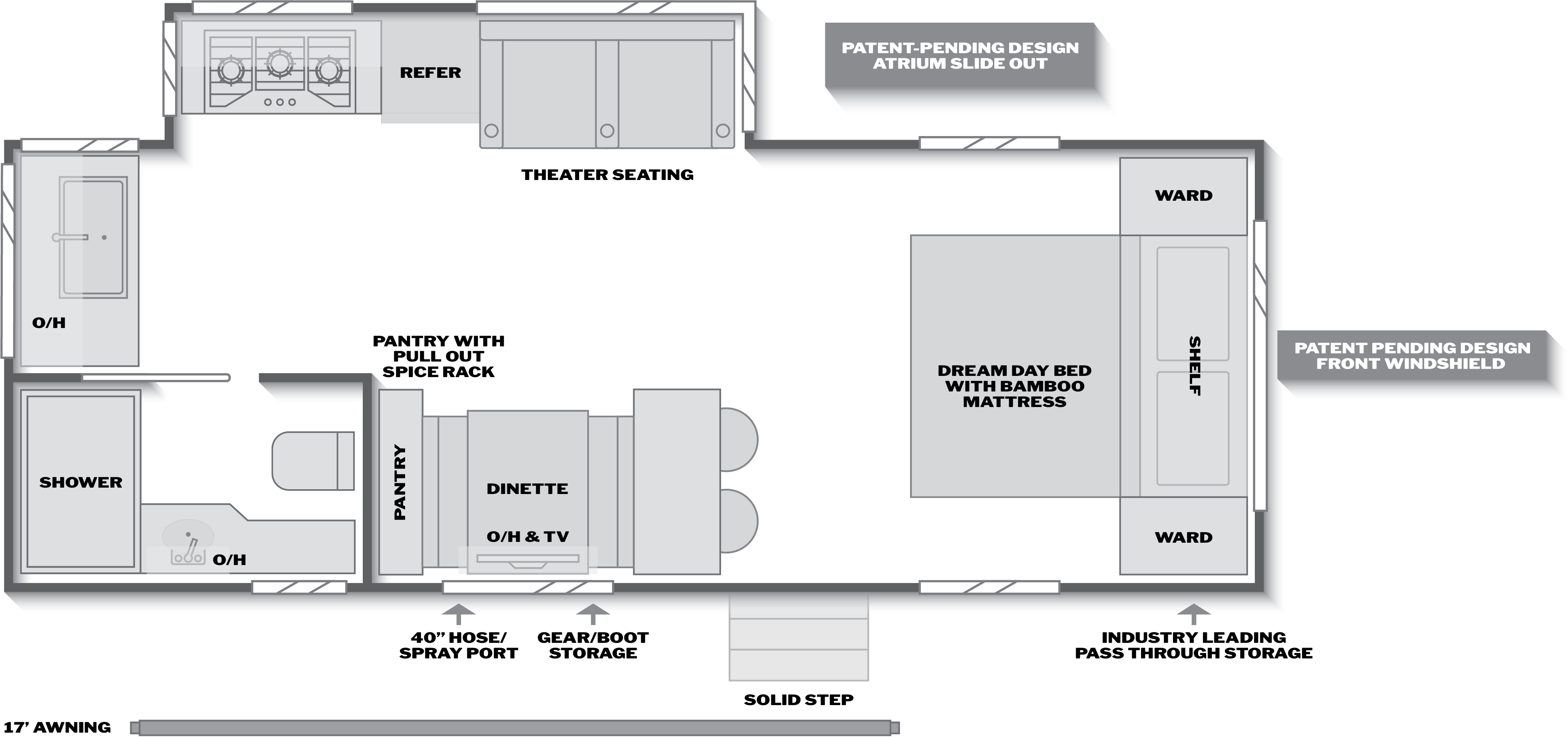 Floorplan of RV model 22MAX