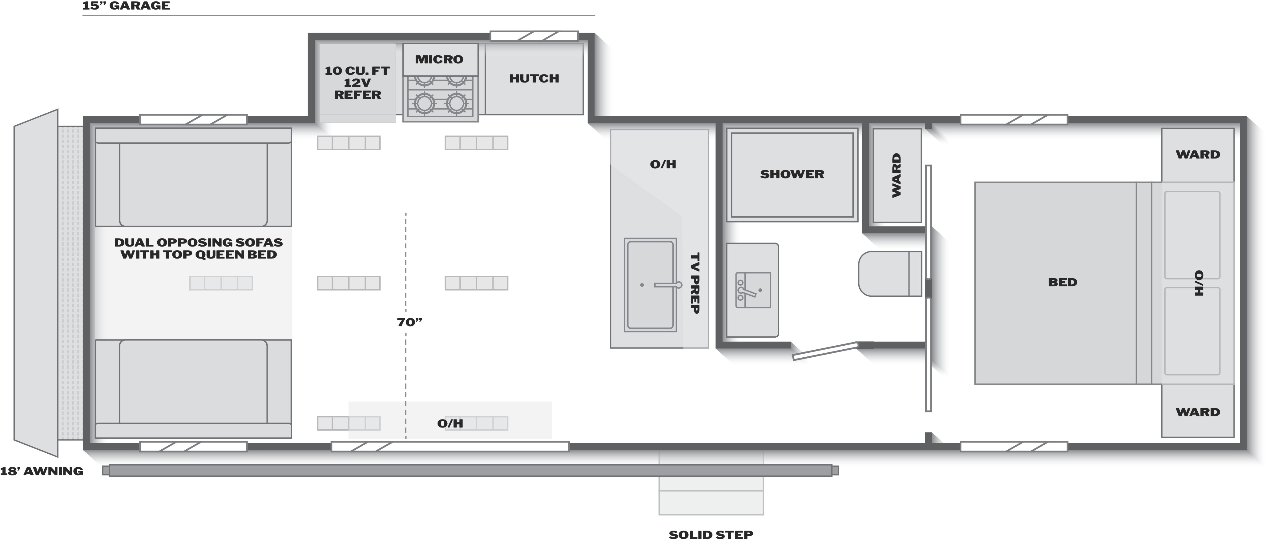 Floorplan of RV model 2915