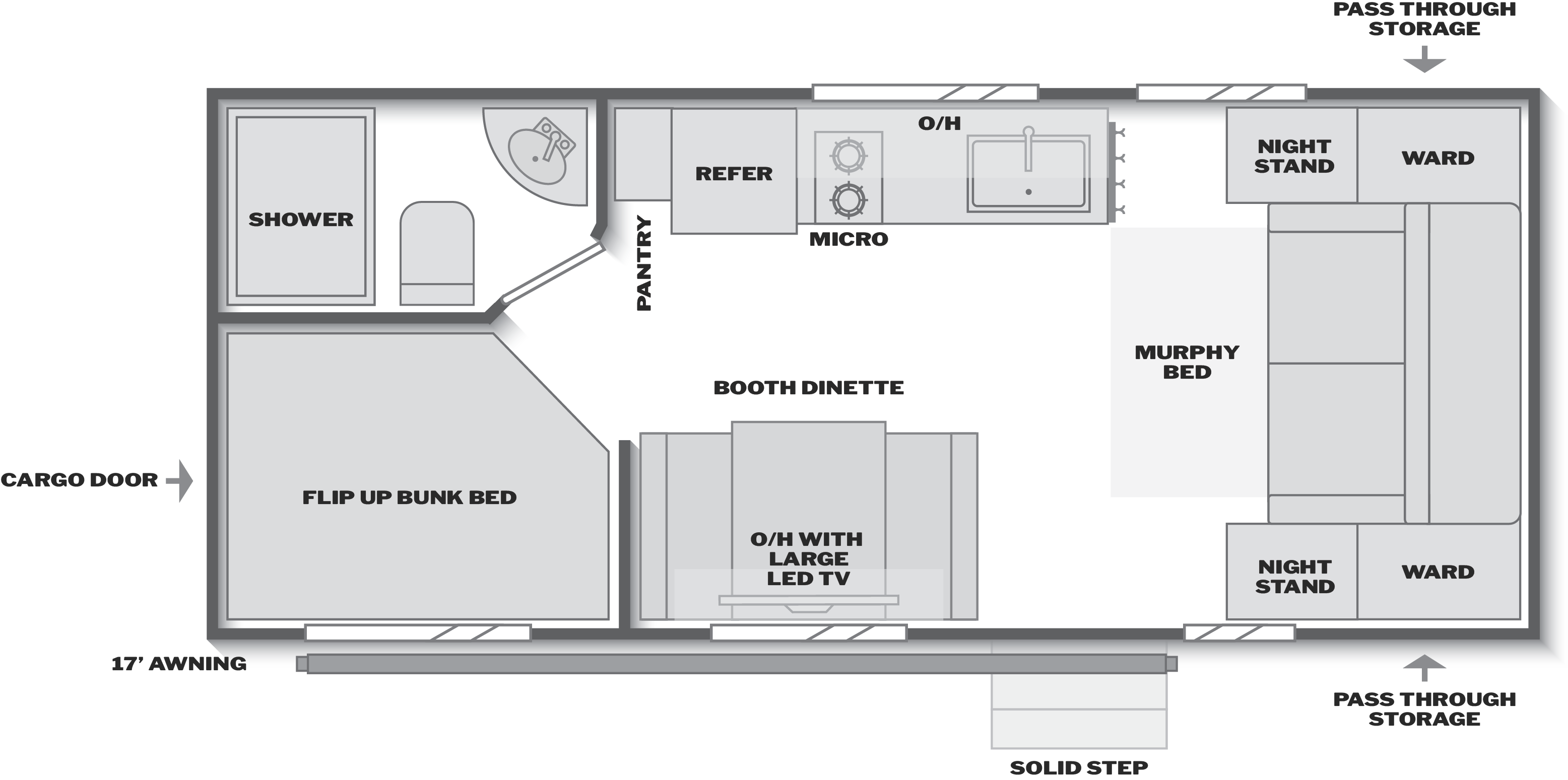 Floorplan of RV model 21BHC