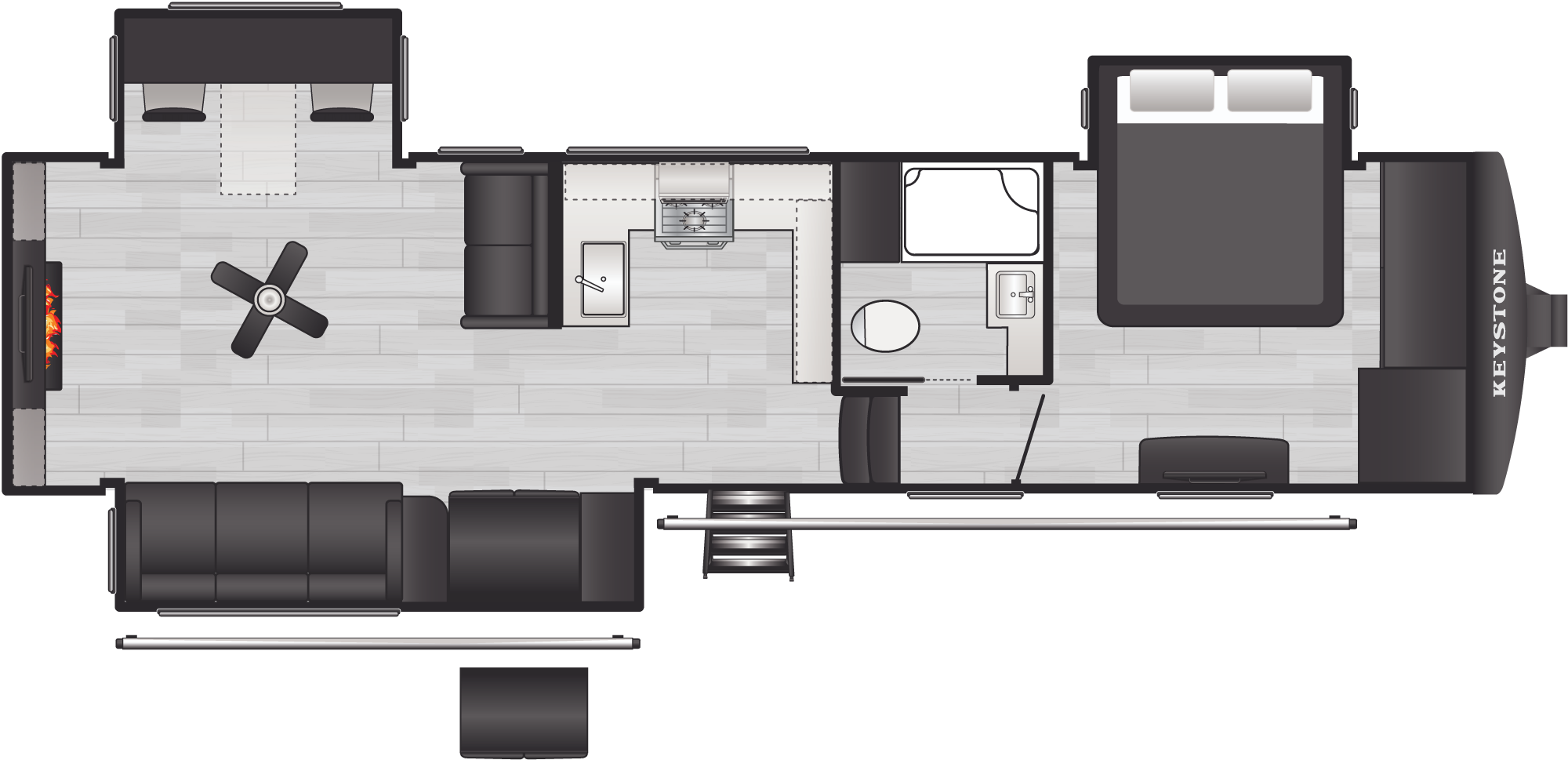 Floorplan of RV model 3100RE