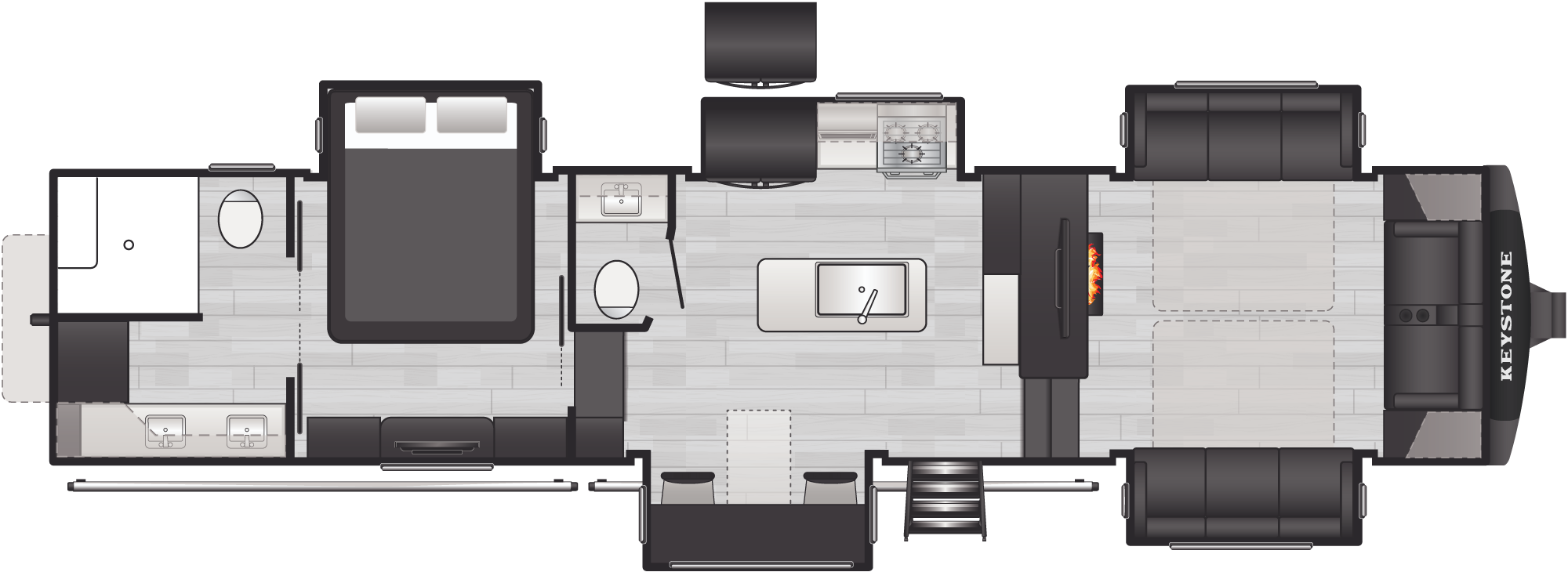 Floorplan of RV model 3710FL
